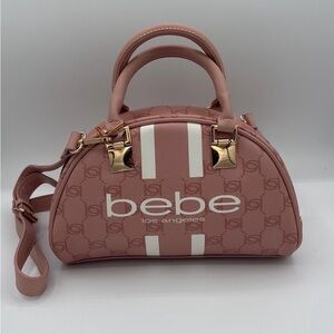 Bebe Blush Pink Satchel with Gold Accents